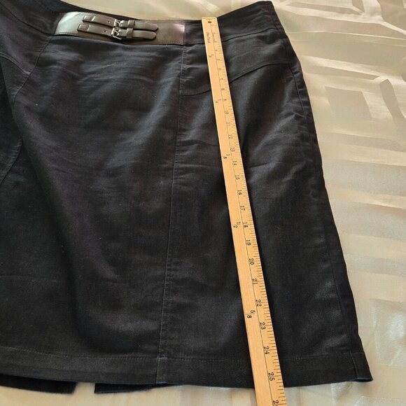 Worthington Attached Brown Front Double Belt Accent Black Skirt Plus Sz 22W - Picture 7 of 14